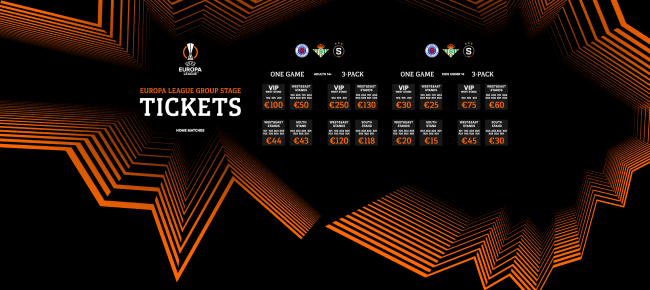 Europa League ticket packages price